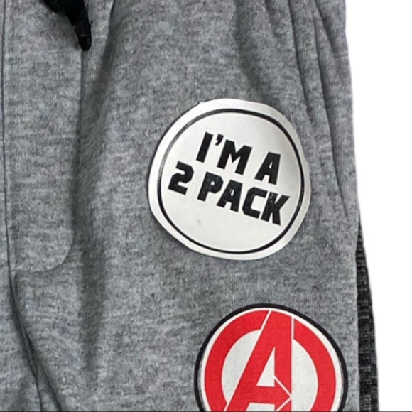 NWT Marvel Avengers 2 Pack Of Boy's Joggers/Sweatpants light Gray & Dark Gray - Picture 2 of 14